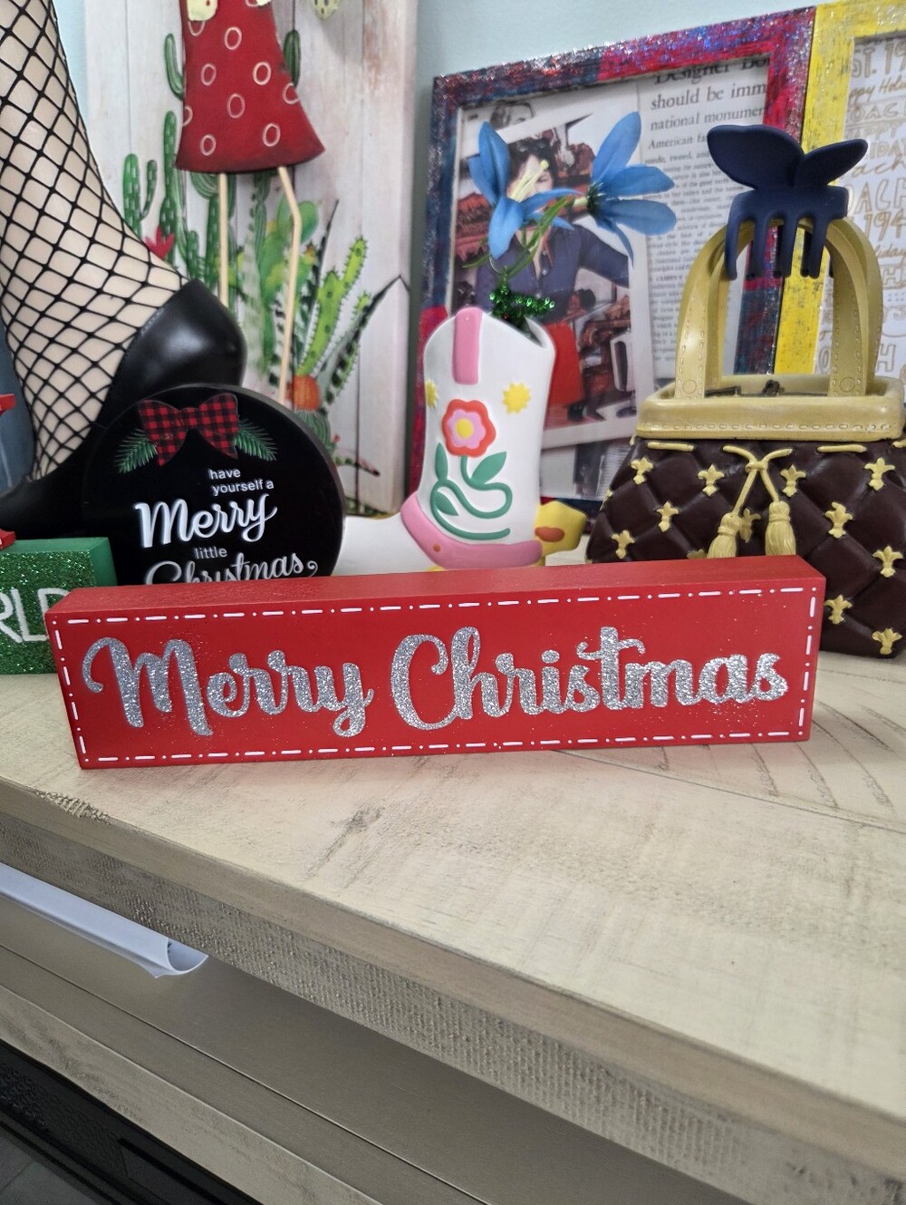 Festive Christmas Tabletop Decor Sign Bundle - Set of 4 🎄✨ EUC - Picture 6 of 8
